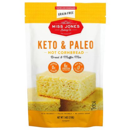 Miss Jones Baking Co, Keto & Paleo, Not Cornbread Bread & Muffin Mix, 7.4 oz (210 g)