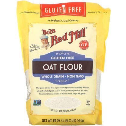 Bob's Red Mill, Oat Flour, Whole Grain, Gluten Free, 18 oz (510 g)