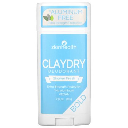 Zion Health, Bold, ClayDry Deodorant, Shower Fresh, 2.8 oz (80 g)