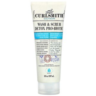 Curlsmith, Wash & Scrub Detox Pro-Biotic Shampoo, All Hair Types, Step 2, 8 fl oz (237 ml)