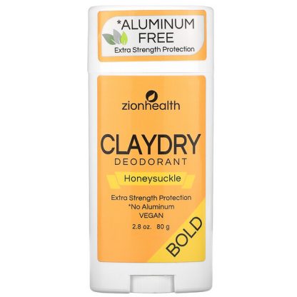 Zion Health, Bold, ClayDry Deodorant, Honeysuckle, 2.8 oz (80 g)