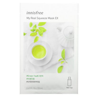 Innisfree, My Real Squeeze Beauty Mask EX, Green Tea, 1 Sheet, 0.67 fl oz (20 ml)