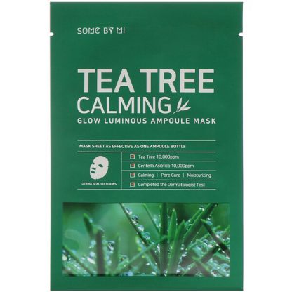 Some By Mi, Glow Luminous Ampoule Beauty Mask, Tea Tree Calming, 10 Sheets, 25 g Each