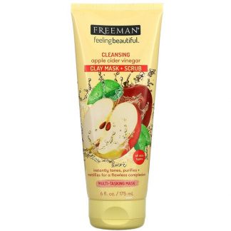 Freeman Beauty, Cleansing Apple Cider Vinegar Clay Mask + Scrub, 6 fl oz (175 ml)