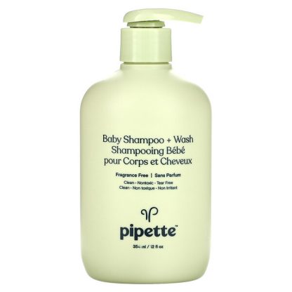 Pipette, Baby Shampoo + Wash, Fragrance Free, 12 fl oz (354 ml)