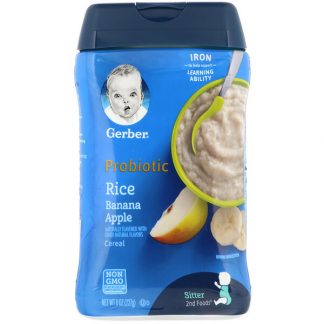 Gerber, Probiotic Rice Cereal, Banana Apple, 8 oz (227 g)