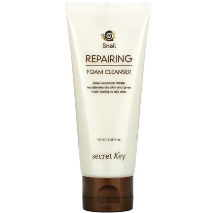 Secret Key, Snail Repairing Foam Cleanser, 3.38 fl oz (100 ml)