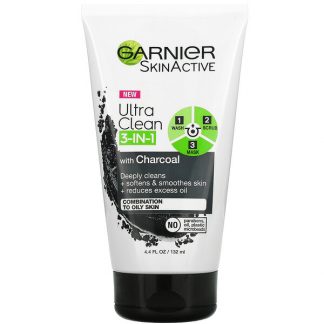 Garnier, SkinActive, Ultra Clean 3-In-1 with Charcoal, 4.4 fl oz (132 ml)