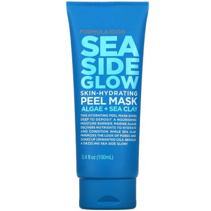 Formula 10.0.6, Sea Side Glow, Skin-Hydrating Peel Beauty Mask, Algae + Sea Clay, 3.4 fl oz (100 ml)