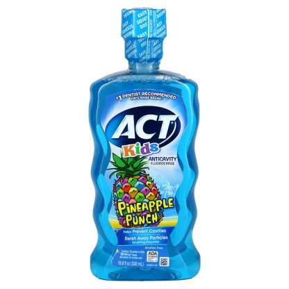 Act, Kids, Anticavity Fluoride Rinse, Alcohol Free, Pineapple Punch, 16.9 fl oz (500 ml)