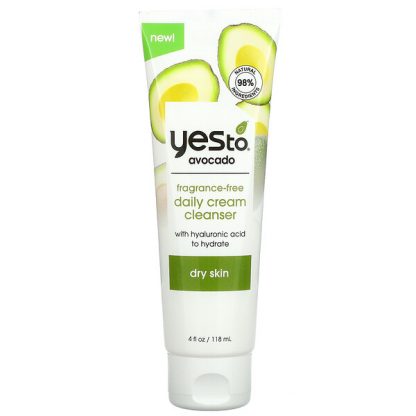 Yes To, Avocado, Daily Cream Cleanser, Fragrance-Free, 4 fl oz (118 ml)