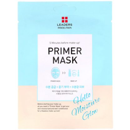 Leaders, Primer Beauty Mask, Hello Moisture Glow, 1 Sheet, 0.84 fl oz (25 ml)