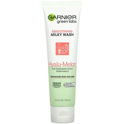 Garnier, Green Labs, Smoothing Milky Wash, Hyalu-Melon, 4.4 fl oz (130 ml)