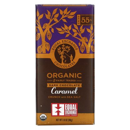 Equal Exchange, Organic, Dark Chocolate, Caramel Crunch with Sea Salt, 55% Cacao, 2.8 oz (80 g)