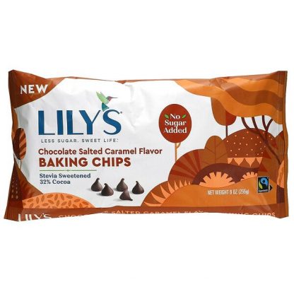 Lily's Sweets, Baking Chips, Chocolate Salted Caramel, 9 oz (255 g)