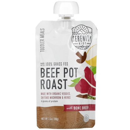 Serenity Kids, Beef Pot Roast with Bone Broth, Toddler Meals, 3.5 oz (99 g)