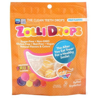 Zollipops, Zolli Drops, The Clean Teeth Drops, Fruit Flavors, 15+ Zolli Drops, 1.6 oz