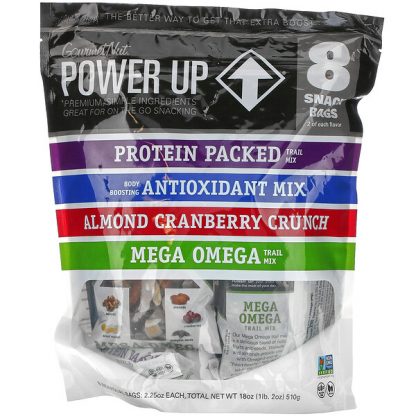 Power Up, On-The-Go Snacking, Assorted Flavors, 8 Snack Packs, 2.25 oz Each