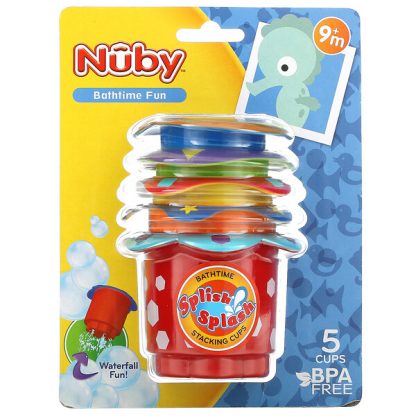 Nuby, Splish Splash Stacking Cups, 9 + Months, 5 Cups