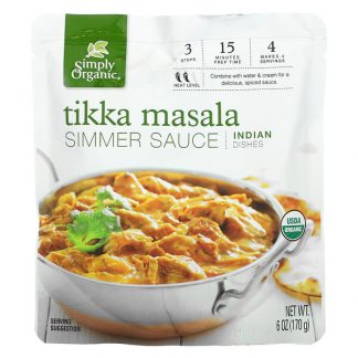 Simply Organic, Indian Dishes, Tikka Masala Simmer Sauce, 6 oz (170 g)