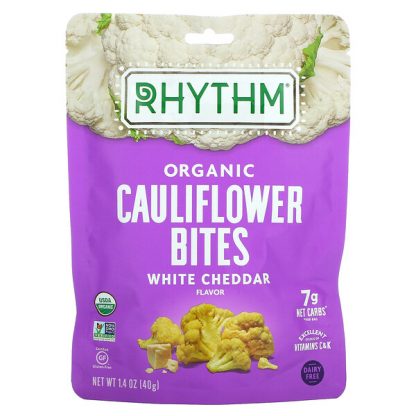 Rhythm Superfoods, Organic Cauliflower Bites, White Cheddar, 1.4 oz (40 g)