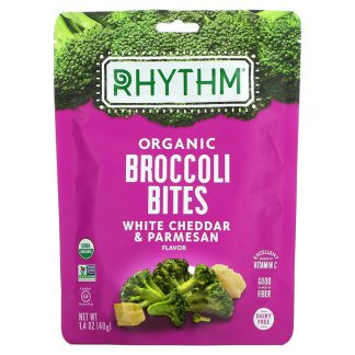 Rhythm Superfoods, Organic Broccoli Bites, White Cheddar & Parmesan, 1.4 oz (40 g)