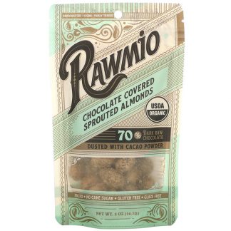 Rawmio, Chocolate Covered Sprouted Almonds, 2 oz (56.7 g)