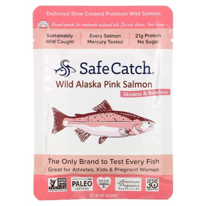 Safe Catch, Wild Alaska Pink Salmon, Skinless & Boneless, 3 oz (85 g)