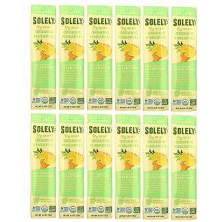 Solely, Organic Fruit Jerky, Pineapple, 12 Strips, 0.8 oz (23 g) Each