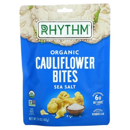 Rhythm Superfoods, Organic Cauliflower Bites, Sea Salt, 1.4 oz (40 g)