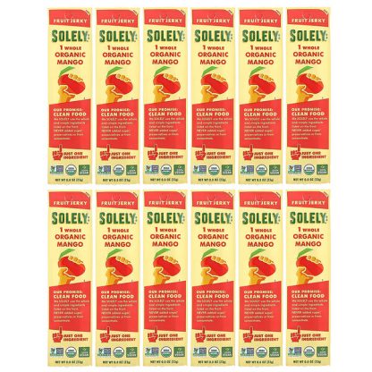 Solely, Organic Fruit Jerky, Mango, 12 Strips, 0.8 oz (23 g) Each