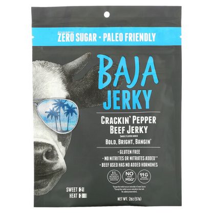 Baja Jerky, Beef Jerky, Crackin Pepper, 2 oz (57 g)