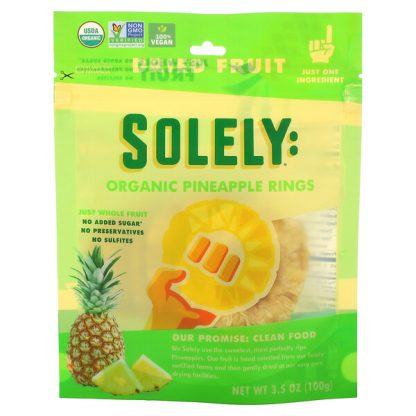 Solely, Organic Pineapple Rings, 3.5 oz (100 g)