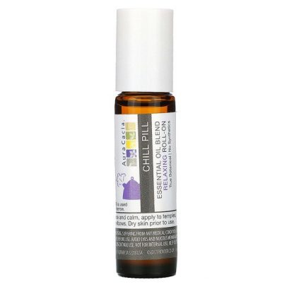 Aura Cacia, Essential Oil Blend, Relaxing Roll-On, Chill Pill, 0.31 fl oz (9.2 ml)