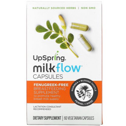 UpSpring, MilkFlow Capsules, Fenugreek-Free, 60 Vegetarian Capsules