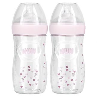 NUK, Simply Natural Baby Bottle, 1+ Months, Medium, 2 Bottles, 9 oz (270 ml) Each