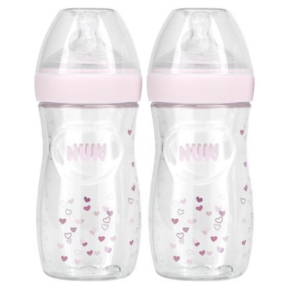 NUK, Simply Natural Baby Bottle, 1+ Months, Medium, 2 Bottles, 9 oz (270 ml) Each