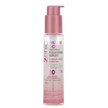 Giovanni, 2chic, Frizz Be Gone Anti-Frizz Polishing Serum, Shea Butter + Sweet Almond Oil, 2.75 fl oz (81 ml)