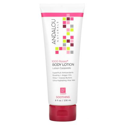 Andalou Naturals, Body Lotion, Soothing, 1000 Roses, 8 fl oz (236 ml)