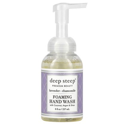 Deep Steep, Foaming Hand Wash with Coconut, Argan & Shea, Lavender-Chamomile, 8 fl oz (237 ml)