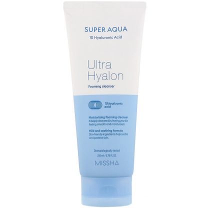 Missha, Super Aqua Ultra Hyalon Foaming Cleanser, 6.76 fl oz (200 ml)