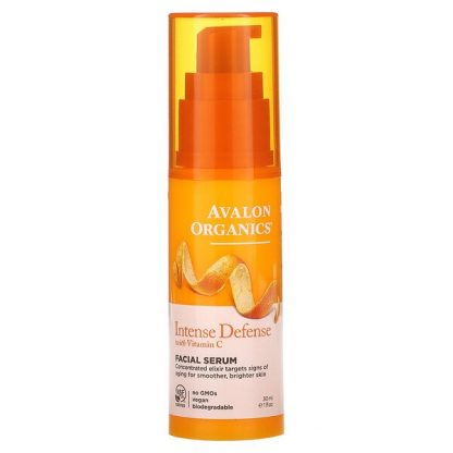 Avalon Organics, Intense Defense, With Vitamin C, Facial Serum, 1 fl oz (30 ml)