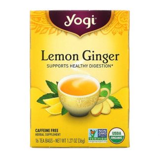 Yogi Tea, Lemon Ginger, Caffeine Free, 16 Tea Bags, 1.27 oz (36 g)