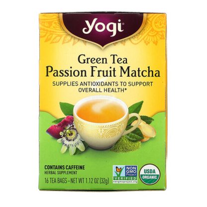 Yogi Tea, Green Tea, Passion Fruit Matcha, 16 Tea Bags, 1.12 oz (32 g)