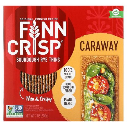 Finn Crisp, Caraway Sourdough Rye Thins, 7 oz (200 g)