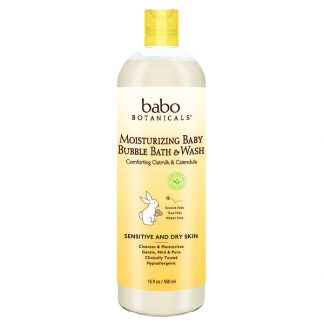 Babo Botanicals, Moisturizing Baby Bubble Bath & Wash, Oatmilk Calendula, 15 fl oz (450 ml)