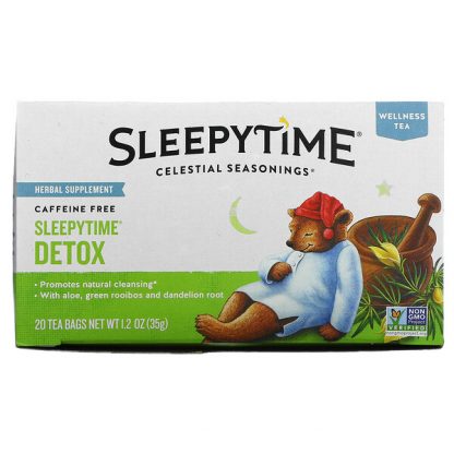 Celestial Seasonings, Wellness Tea, Sleepytime Detox, Caffeine Free, 20 Tea Bags, 1.2 oz (35 g)