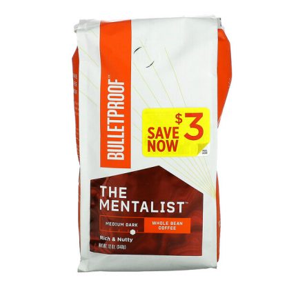 BulletProof, Coffee, The Mentalist, Whole Bean, Medium-Dark Roast, 12 oz (340 g)