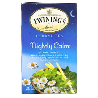 Twinings, Herbal Tea, Nightly Calm, Caffeine Free, 20 Tea Bags, 1.02 oz (29g)