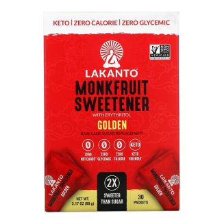 Lakanto, Monkfruit Sweetener with Erythritol, Golden, 30 Packets